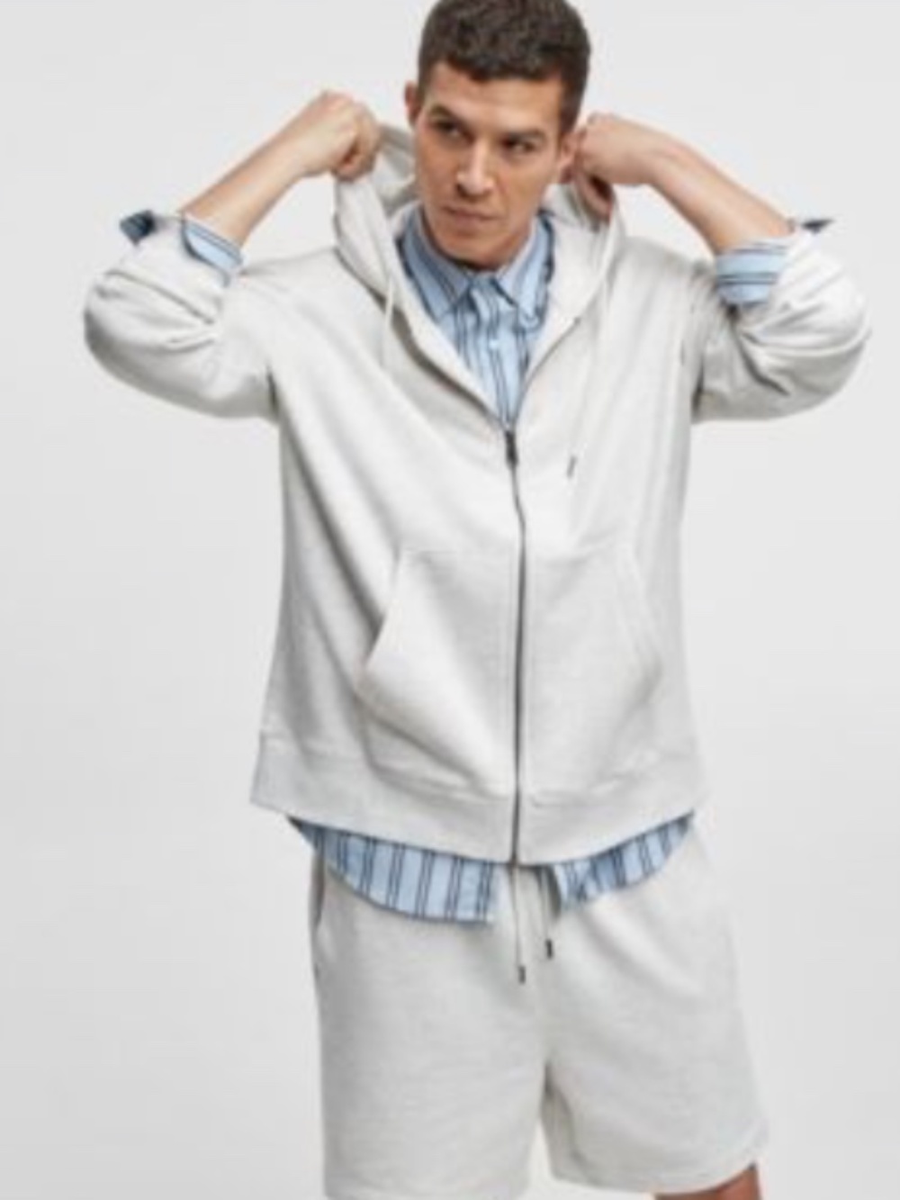 Mode of One Men's Long-Sleeve Full-Zip Fleece Hoodie, SIZE S NWT